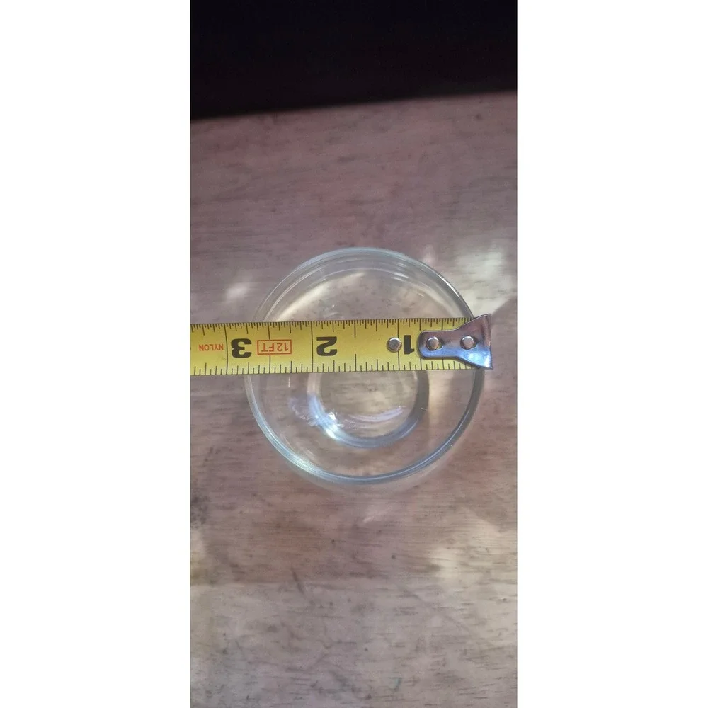 Set of 2 Clear Glass Juice Tumblers Rounded Whiskey Glasses Pedestal Base 3.25in